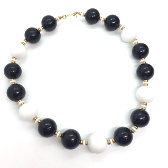 3/$30 VINTAGE MONET MONOCHROMATIC BAUBLE NECKLACE COLLAR CHUNKY BEADS WILMA - Picture 7 of 11